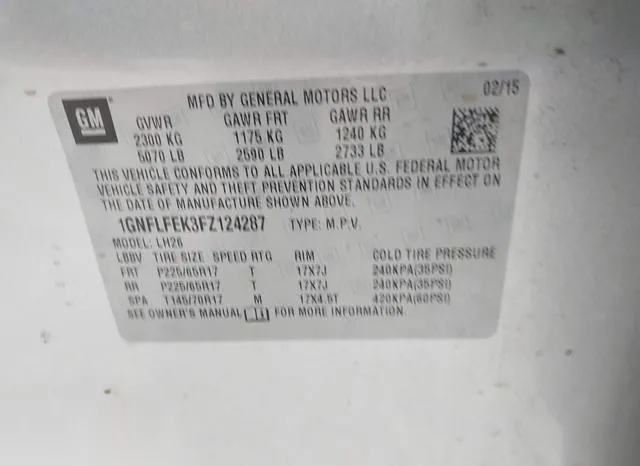 1GNFLFEK3FZ124287 2015 2015 Chevrolet Equinox- 1LT 9