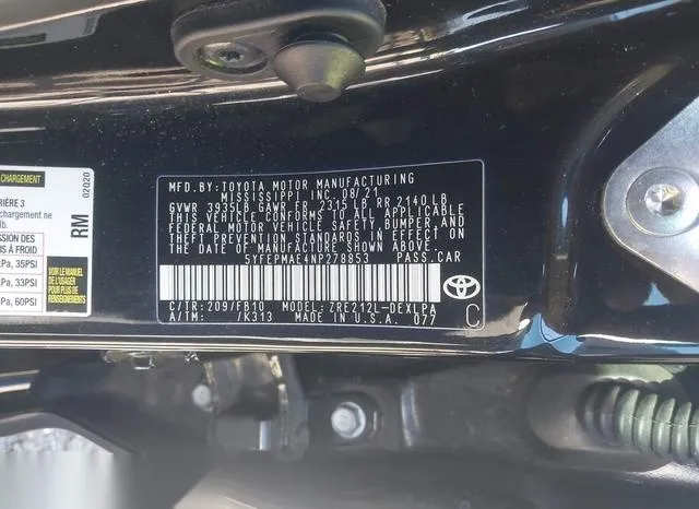 5YFEPMAE4NP278853 2022 2022 Toyota Corolla- LE 9