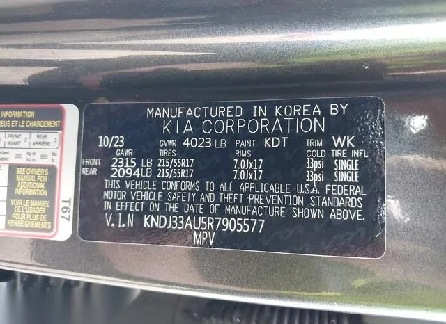 KNDJ33AU5R7905577 2024 2024 KIA Soul- EX 9