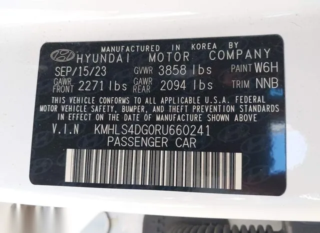 KMHLS4DG0RU660241 2024 2024 Hyundai Elantra- Sel 9