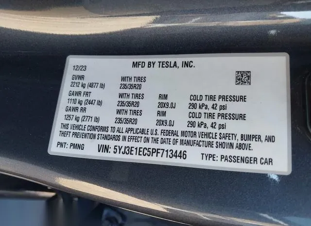 5YJ3E1EC5PF713446 2023 2023 Tesla Model 3- Performance Dual 9