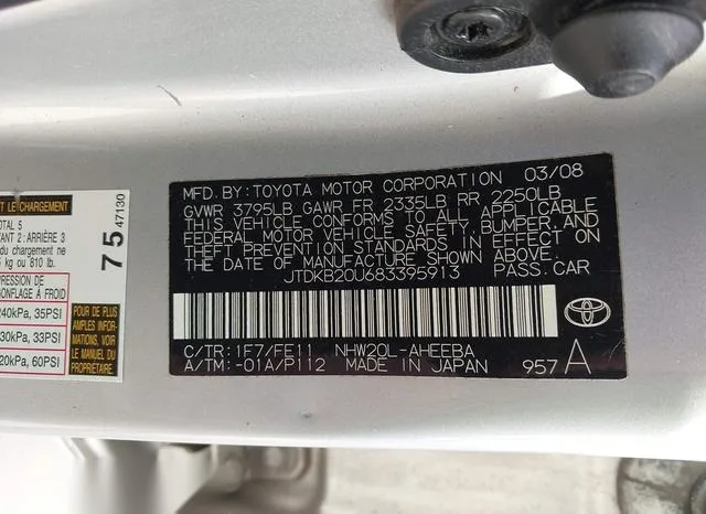 JTDKB20U683395913 2008 2008 Toyota Prius 9