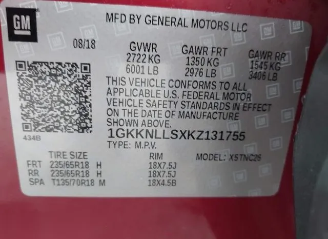 1GKKNLLSXKZ131755 2019 2019 GMC Acadia- Sle-2 9