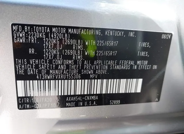 4T3RWRFVXRU155306 2024 2024 Toyota RAV4- Hybrid Xle 9