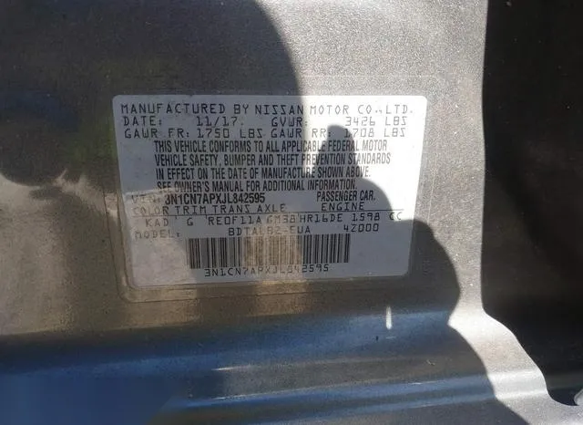 3N1CN7APXJL842595 2018 2018 Nissan Versa- 1-6 SV 9