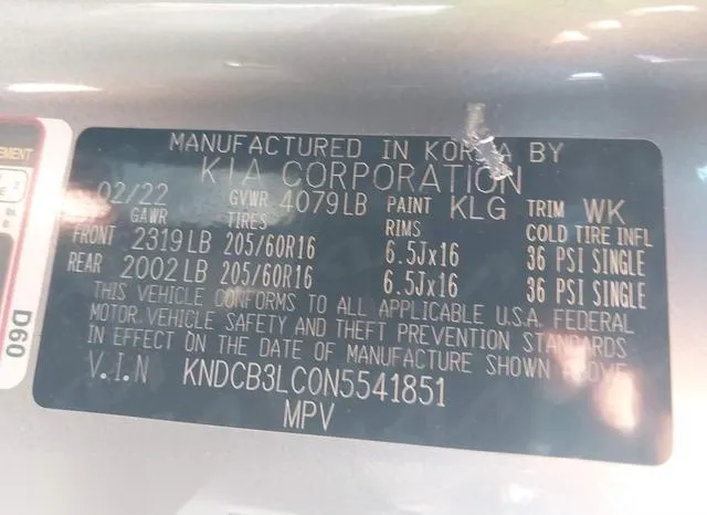 KNDCB3LC0N5541851 2022 2022 KIA Niro- LX 9