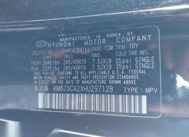 KM8J3CA2XHU297128 2017 2017 Hyundai Tucson- Sport 9