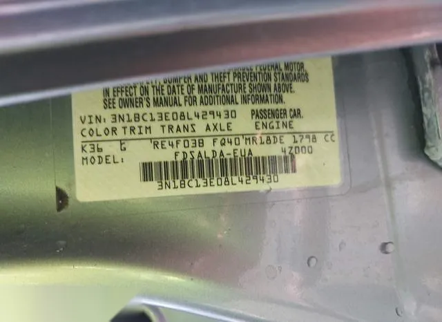 3N1BC13E08L429430 2008 2008 Nissan Versa- 1-8S 9