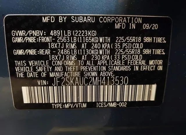 JF2SKAUC2MH413530 2021 2021 Subaru Forester- Limited 9