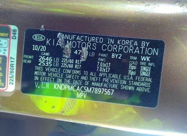 KNDPMCAC5M7897567 2021 2021 KIA Sportage- LX 9