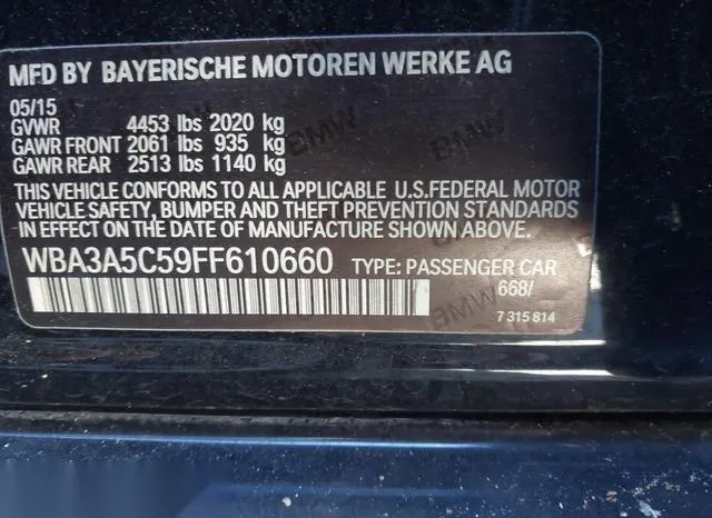 WBA3A5C59FF610660 2015 2015 BMW 3 Series- 328I 9