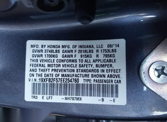 19XFB2F57EE254760 2014 2014 Honda Civic- LX 9