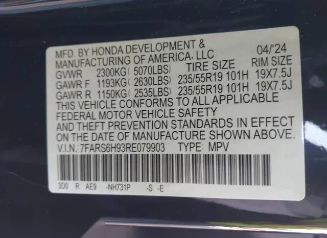 7FARS6H93RE079903 2024 2024 Honda CR-V- Hybrid Sport Touring 9