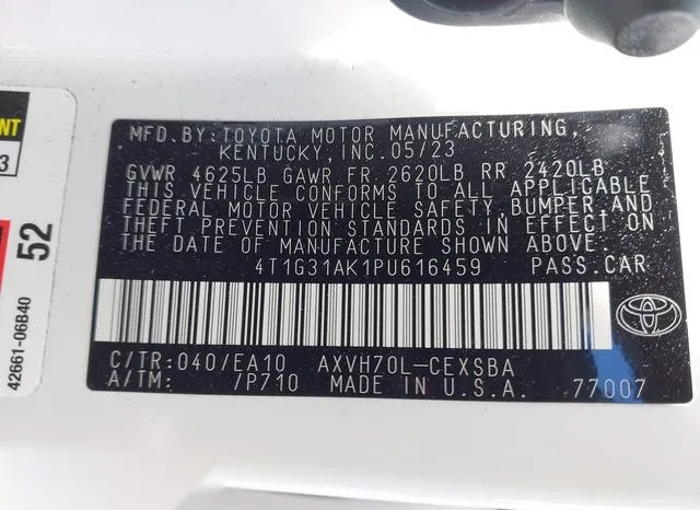 4T1G31AK1PU616459 2023 2023 Toyota Camry- Se Hybrid 9