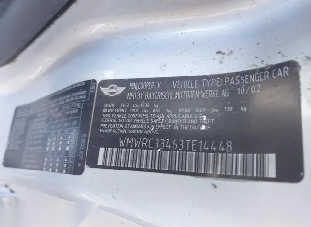 WMWRC33463TE14448 2003 2003 Mini Cooper 9