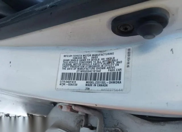 2T1KR32E04C181542 2004 2004 Toyota Matrix- Standard 9