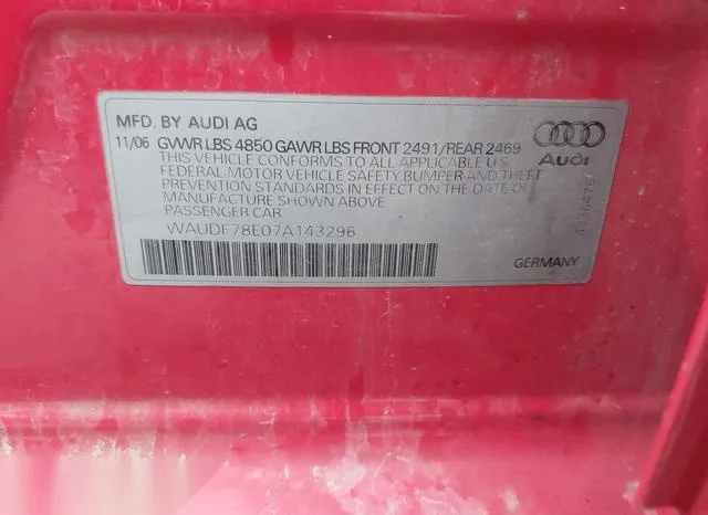 WAUDF78E07A143296 2007 2007 Audi A4- 2-0T 9