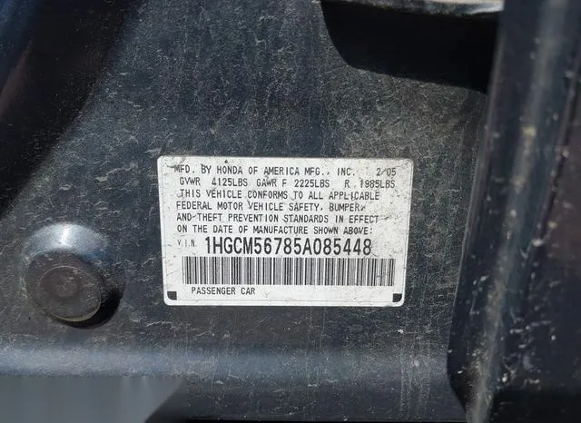 1HGCM56785A085448 2005 2005 Honda Accord- 2-4 EX 9