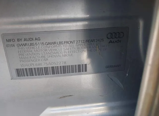 WAUPL68E75A052278 2005 2005 Audi S4- 4-2 9