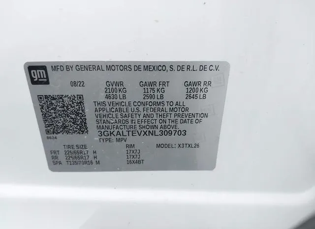 3GKALTEVXNL309703 2022 2022 GMC Terrain- Awd Sle 9