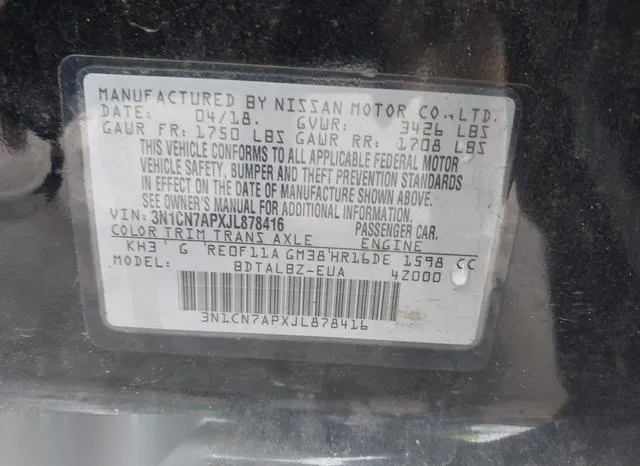 3N1CN7APXJL878416 2018 2018 Nissan Versa- 1-6 SV 9