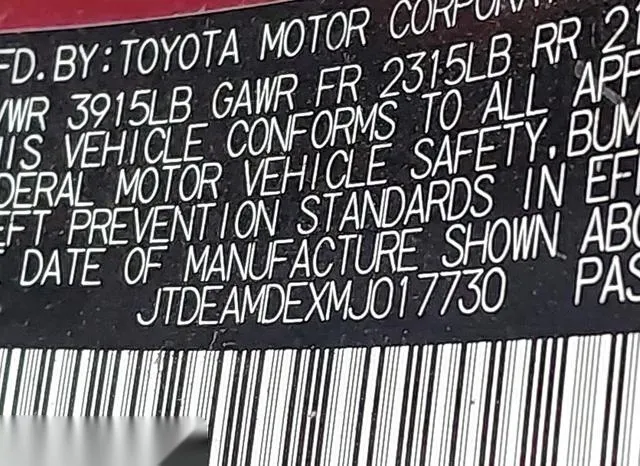 JTDEAMDEXMJ017730 2021 2021 Toyota Corolla- Hybrid Le 9