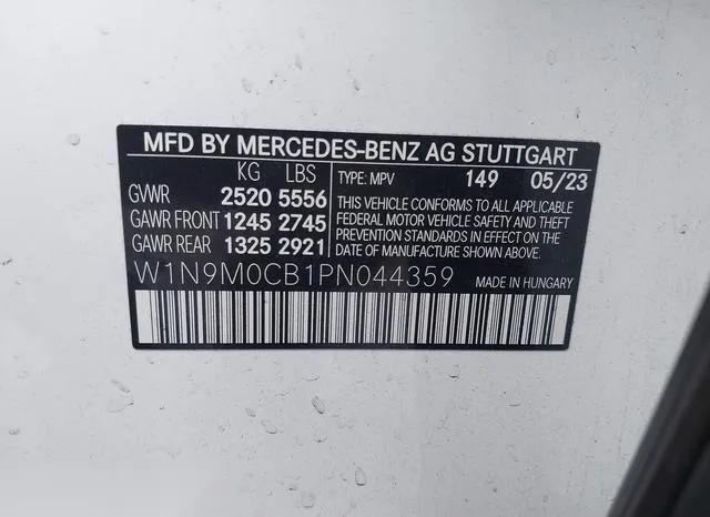 W1N9M0CB1PN044359 2023 2023 Mercedes-Benz Eqb 250 Suv 9