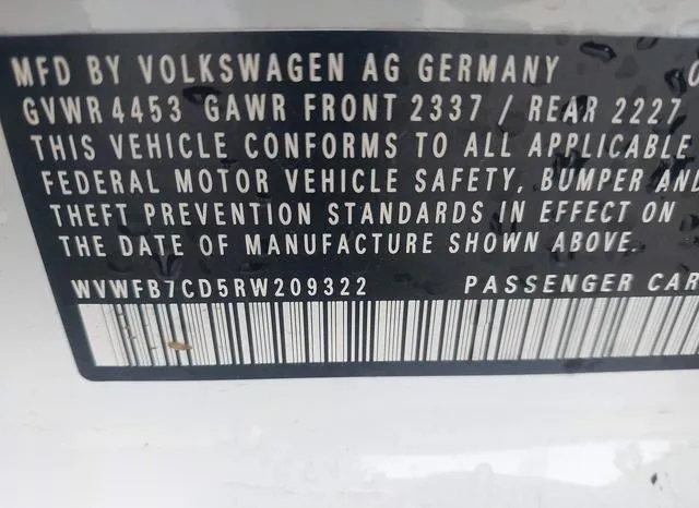 WVWFB7CD5RW209322 2024 2024 Volkswagen Golf R- 2-0T 9