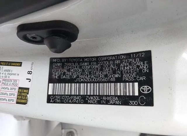 JTDKN3DU0D5560148 2013 2013 Toyota Prius- Two 9