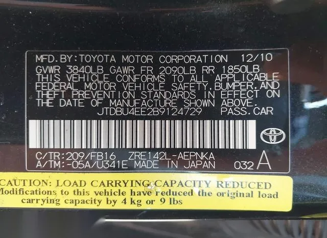 JTDBU4EE2B9124729 2011 2011 Toyota Corolla- LE 9