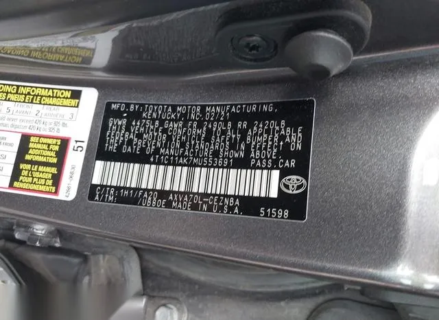 4T1C11AK7MU553691 2021 2021 Toyota Camry- LE 9