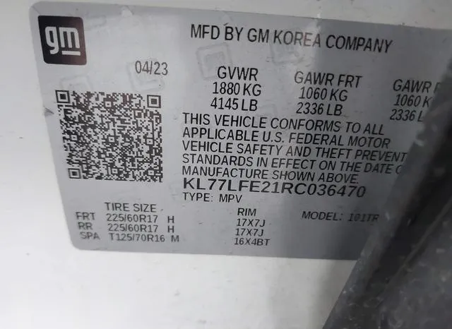 KL77LFE21RC036470 2024 2024 Chevrolet Trax- Fwd Sp 9