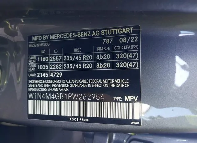 W1N4M4GB1PW262954 2023 2023 Mercedes-Benz GLB-Class- GLB250 9