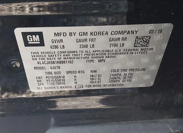 KL4CJASB1KB881162 2019 2019 Buick Encore- Fwd Preferred 9