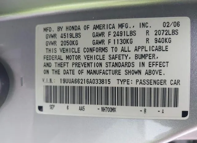 19UUA66216A033815 2006 2006 Acura TL 9