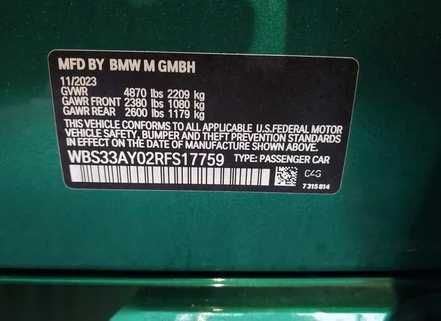 WBS33AY02RFS17759 2024 2024 BMW M3- Competition 9