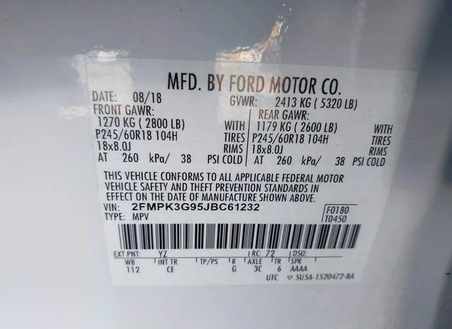 2FMPK3G95JBC61232 2018 2018 Ford Edge- SE 9