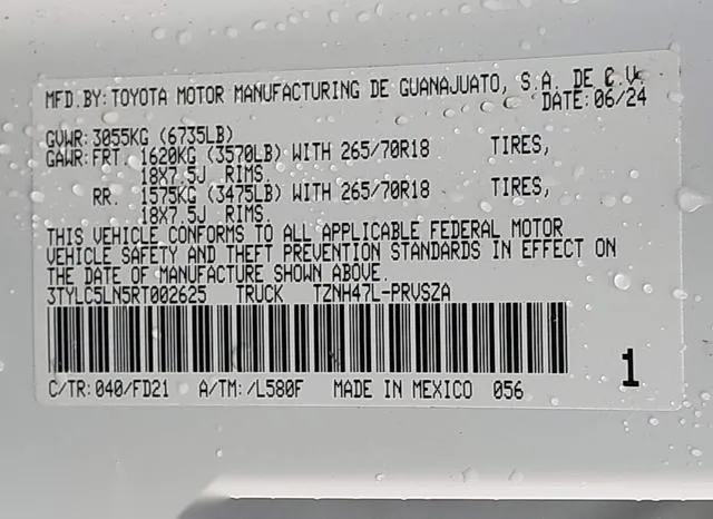 3TYLC5LN5RT002625 2024 2024 Toyota Tacoma Hybrid- Trd Off Road 9