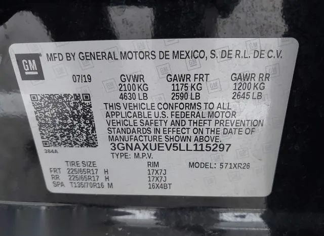 3GNAXUEV5LL115297 2020 2020 Chevrolet Equinox- Awd Lt 1-5L 9