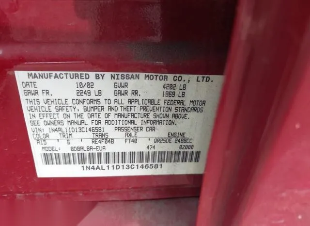 1N4AL11D13C146581 2003 2003 Nissan Altima- 2-5 S 9