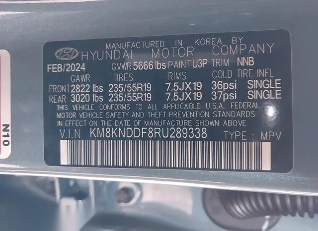 KM8KNDDF8RU289338 2024 2024 Hyundai Ioniq 5- Sel 9