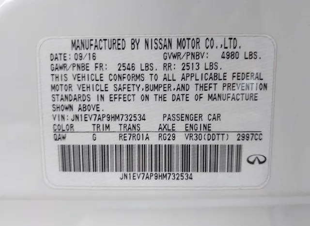 JN1EV7AP9HM732534 2017 2017 Infiniti Q50- 3-0T Sport 9