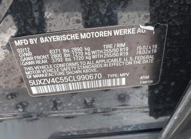 5UXZV4C55CL990670 2012 2012 BMW X5- Xdrive35I/Xdrive35I Pre 9