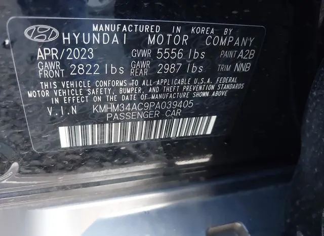 KMHM34AC9PA039405 2023 2023 Hyundai Ioniq 6- Sel 9