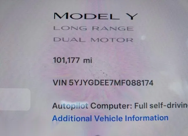 5YJYGDEE7MF088174 2021 2021 Tesla Model Y- Long Range Dual 7