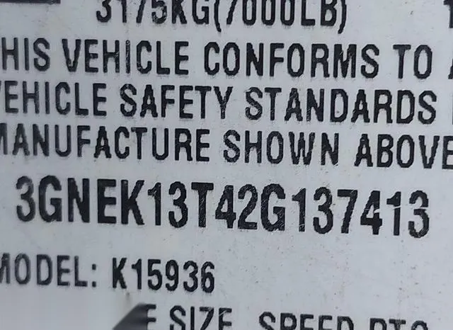 3GNEK13T42G137413 2002 2002 Chevrolet Avalanche 1500 9