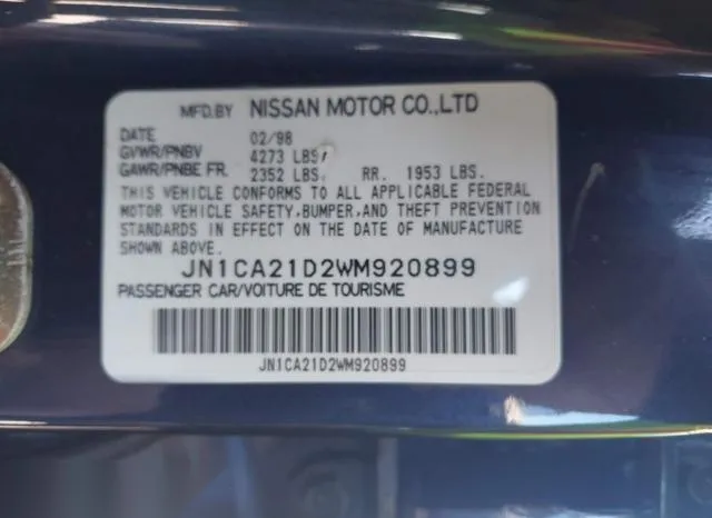 JN1CA21D2WM920899 1998 1998 Nissan Maxima- Gle/Gxe/Se 9