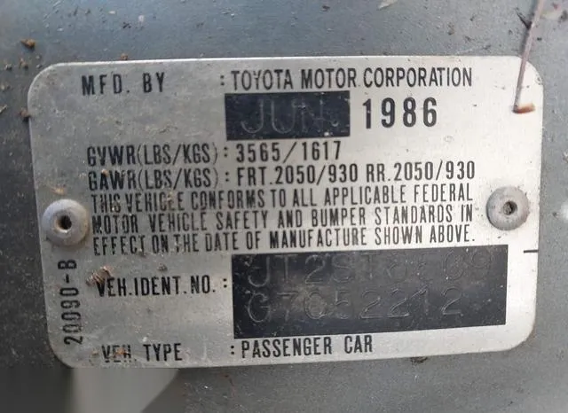 JT2ST65C9G7052212 1986 1986 Toyota Celica- Gt-S 9