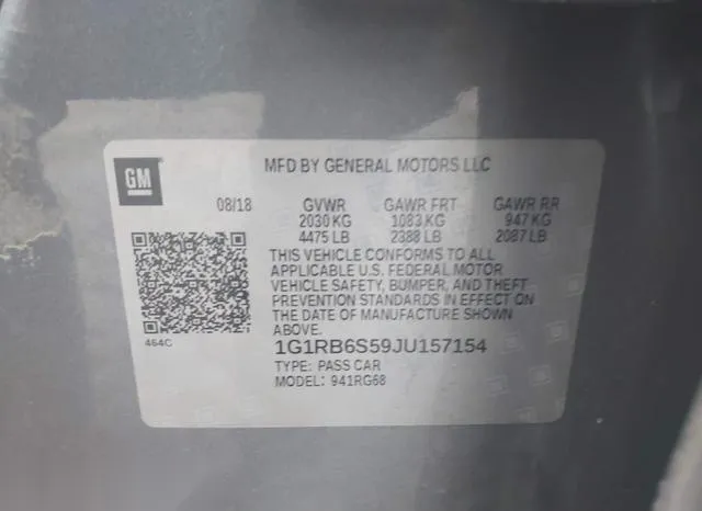 1G1RB6S59JU157154 2018 2018 Chevrolet Volt- Premier 9