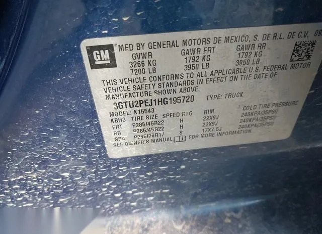 3GTU2PEJ1HG195720 2017 2017 GMC Sierra- 1500 Denali 9